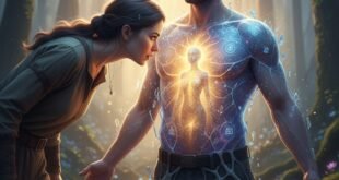 মানুষের বাইরের রূপ নয়, ভেতরের আসল মানুষকে চেনার চেষ্টা করছে এক নারী। আধ্যাত্মিক এবং মনস্তাত্ত্বিক রূপক ছবি, যেখানে বুক ভেদ করে ভেতরের আলোকিত সত্তা দেখা যাচ্ছে।