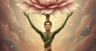 দুটি মানব-আকৃতির বৃন্তের (প্রেমিক) মধ্যে একটি বিশাল পদ্মফুল (প্রেমিকা) ধরে রাখার একটি প্রতীকী চিত্র। বৃন্ত দুটির নিচে ভালোবাসার মূল হৃদয়ের আকারে গভীরে প্রবেশ করেছে। ছবিটি গভীর প্রেম ও সম্পর্কের বন্ধন প্রকাশ করছে।