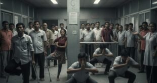 সরকারি হাসপাতালের দীর্ঘ অপেক্ষার সারিতে রোগীর যোগা পোজ: দাঁড়িয়ে থাকা চিকিৎসা