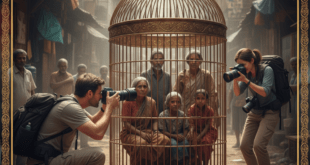 খাঁচার ভিতর ভারত ও বাইরে সভ্যতার সার্টিফিকেট প্রদানকারী বিদেশি পর্যটকের ক্যামেরা লেন্স।