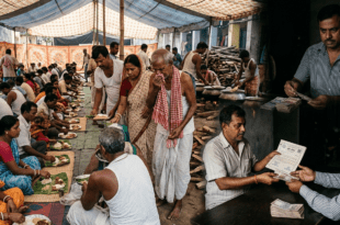 শ্রাদ্ধ অনুষ্ঠান: পূর্বপুরুষের আত্মার শান্তির জন্য শত মানুষকে খাওয়ানোর আয়োজন, আর সেই খরচ মেটাতে এক ব্যক্তি জমি বন্ধক রেখে টাকা ধার নিচ্ছেন।
