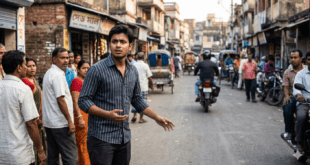 Mobile Phone চুরি হয়ে যাওয়ার পর রাস্তায় উদ্বিগ্ন যুবক—ফোন হারালে কি করবেন।