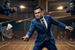 মুজফ্‌ফরনগরে ব্যাডমিন্টন খেলার সময় দুর্নীতি ফাঁস করা সমাজকল্যাণ আধিকারিক রিঙ্কু সিং রাহির ওপর হামলার প্রতীকী চিত্র—সততার মূল্য।